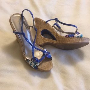 Colorful summer strappy heels 7.5 shoe size